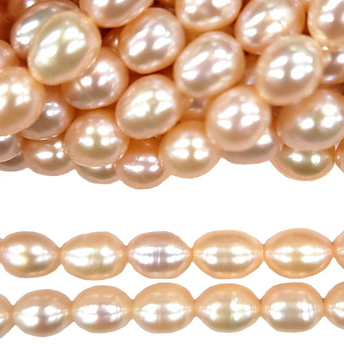 FRESHWATER PEARL RICE 7-7.5MM NATURAL PEACH